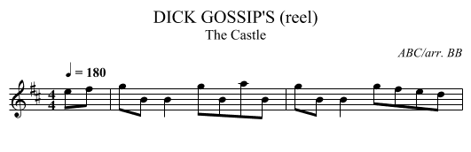 DICK GOSSIP'S (reel) - staff notation