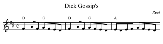 Dick Gossip's - staff notation