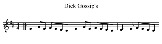 Dick Gossip's - staff notation