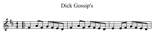 Dick Gossip's - staff notation