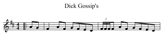 Dick Gossip's - staff notation