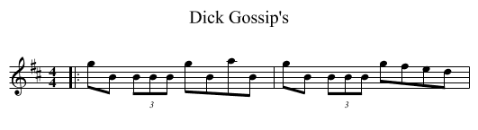 Dick Gossip's - staff notation