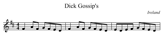 Dick Gossip's - staff notation