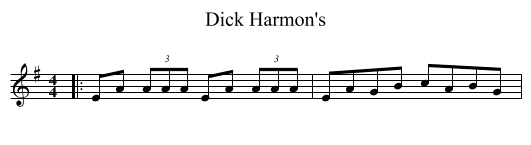 Dick Harmon's - staff notation