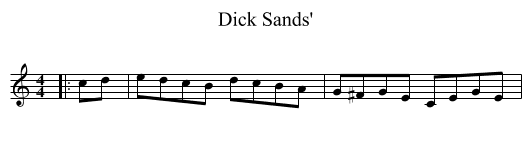 Dick Sands' - staff notation