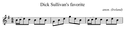 Dick Sullivan's favorite - staff notation