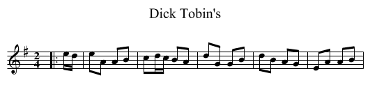 Dick Tobin's - staff notation