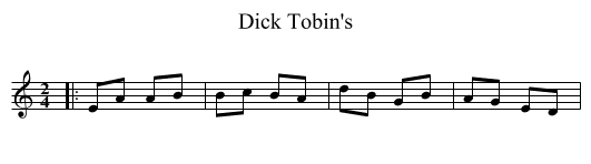Dick Tobin's - staff notation