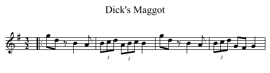 Dick's Maggot - staff notation