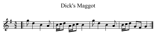 Dick's Maggot - staff notation