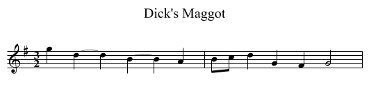 Dick's Maggot - staff notation