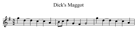 Dick's Maggot - staff notation