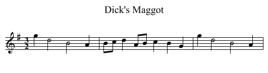 Dick's Maggot - staff notation
