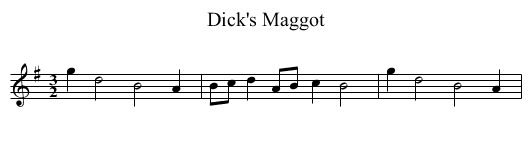 Dick's Maggot - staff notation