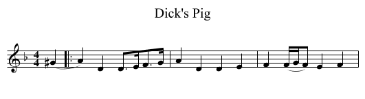 Dick's Pig - staff notation