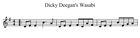 Dicky Deegan's Wasabi - staff notation