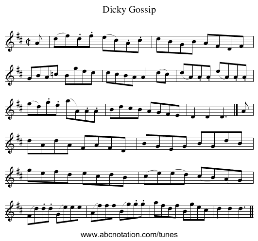 Dicky Gossip - staff notation