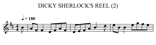 DICKY SHERLOCK'S REEL (2) - staff notation