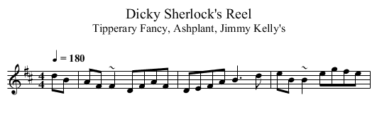 Dicky Sherlock's Reel - staff notation