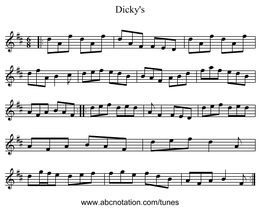 Dicky's - staff notation