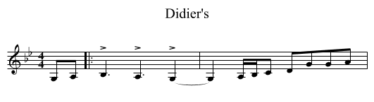 Didier's - staff notation