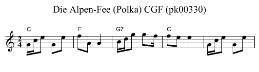 Die Alpen-Fee (Polka) CGF (pk00330) - staff notation