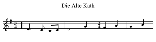 Die Alte Kath - staff notation