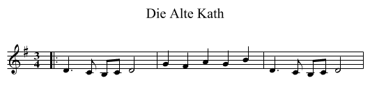 Die Alte Kath - staff notation