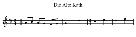Die Alte Kath - staff notation