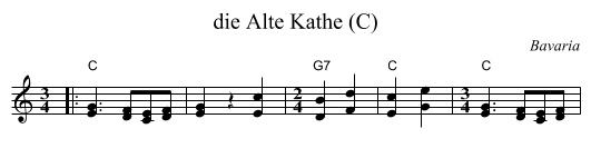 die Alte Kathe (C) - staff notation