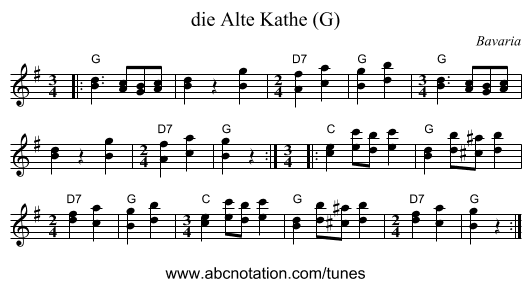 die Alte Kathe (G) - staff notation