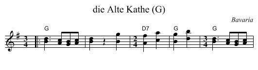 die Alte Kathe (G) - staff notation