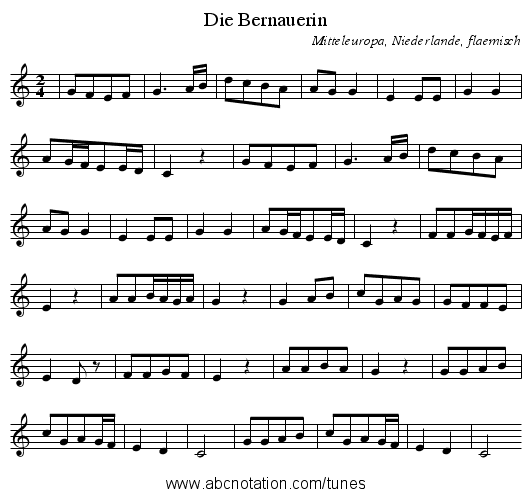 Die Bernauerin - staff notation