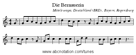 Die Bernauerin - staff notation
