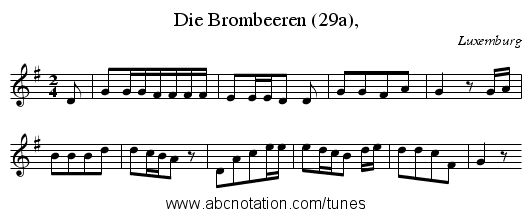 Die Brombeeren (29a), - staff notation