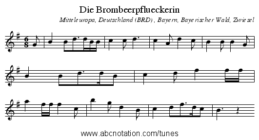 Die Brombeerpflueckerin - staff notation