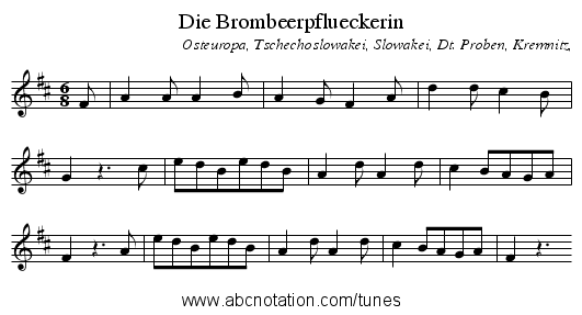 Die Brombeerpflueckerin - staff notation