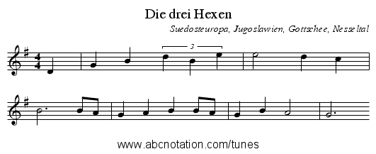 Die drei Hexen - staff notation