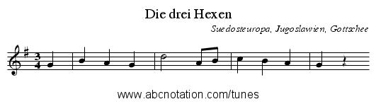 Die drei Hexen - staff notation