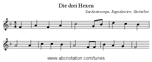Die drei Hexen - staff notation