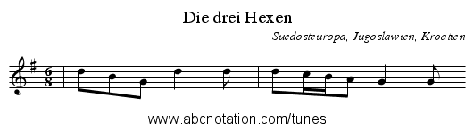Die drei Hexen - staff notation
