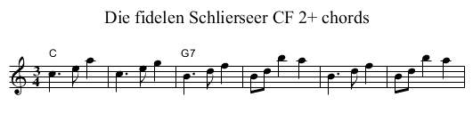 Die fidelen Schlierseer CF 2+ chords - staff notation