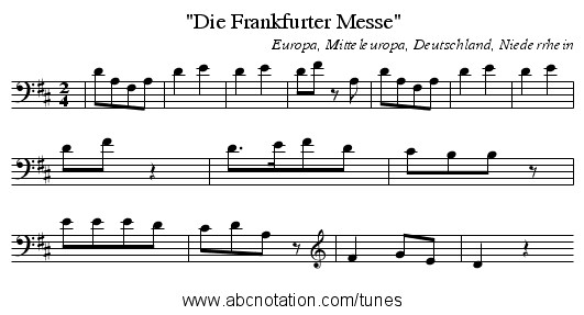 Die Frankfurter Messe - staff notation