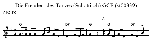 Die Freuden  des Tanzes (Schottisch) GCF (st00339) - staff notation