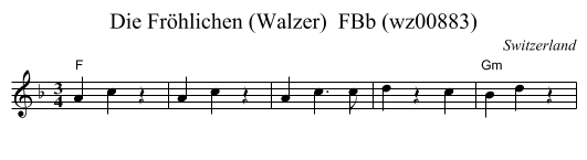 Die Fröhlichen (Walzer)  FBb (wz00883) - staff notation