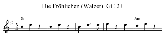 Die Fr&ouml;hlichen (Walzer)  GC 2+ - staff notation
