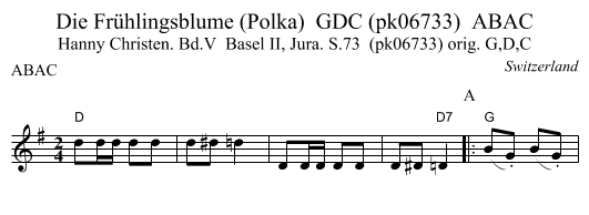 Die Frühlingsblume (Polka)  GDC (pk06733)  ABAC - staff notation