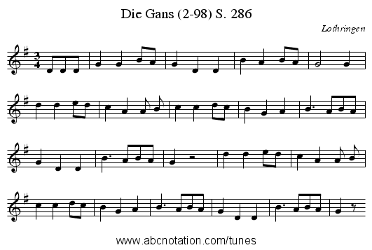Die Gans (2-98) S. 286 - staff notation