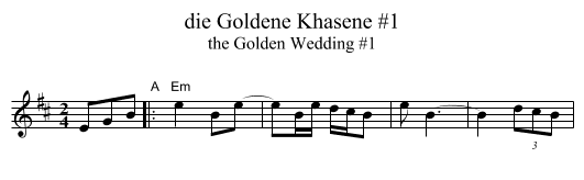 die Goldene Khasene #1 - staff notation