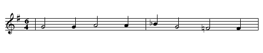 Die Hauptmannstochter - staff notation